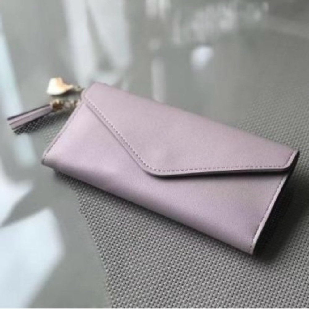 NWT - Vegan Leather Clutch Style Wallet **LAVENDER** 5 Colors Available